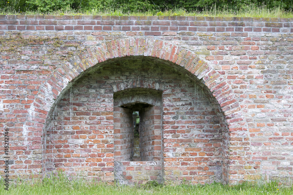 stone brick wall in ruin The Netherlands stone brick wall in ruin The Netherlands