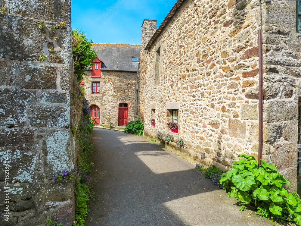 Rural street in Brittany, France