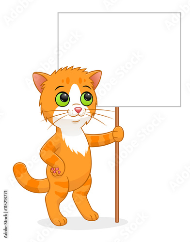 Kitten with banner