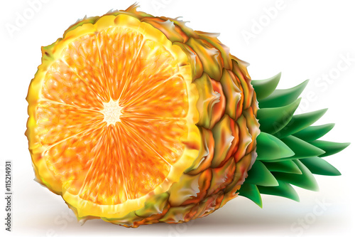 Mix of pineapple with orange
