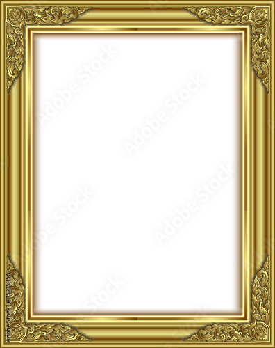 Gold photo frame with corner line floral for picture, Vector design decoration pattern style.frame floral border template illustration,frame icon, frame corner, frame border, frame image,