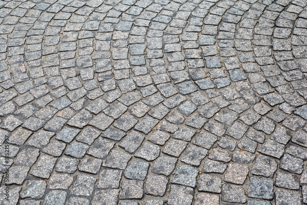 Stone street pavement from old Paris in france