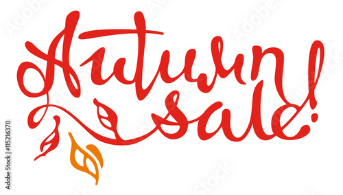 Original custom hand lettering "Autumn sale!". Design element for advertisements, flyer, print and web banners.