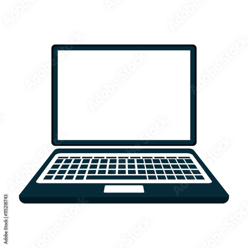Personal computer laptop isolated flat icon, vector illustration graphic design.