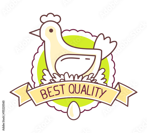 Agribusiness. Vector illustration of chicken  farm natural produ