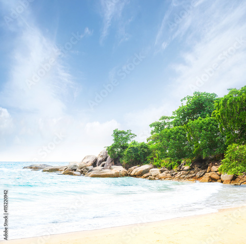 Beautiful view of the tropical beach in summer