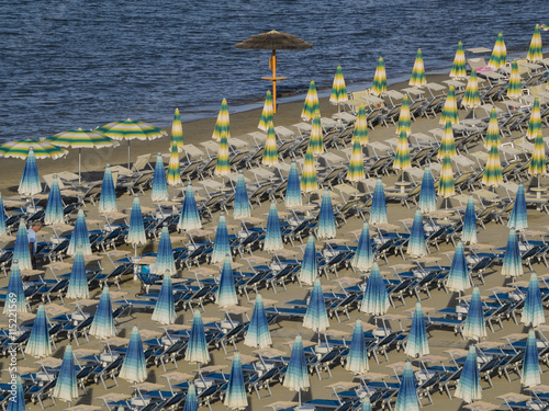 Umbrellas on the beach, Gatteo a Mare, Region of Emilia Romana, Adriatic Sea photo