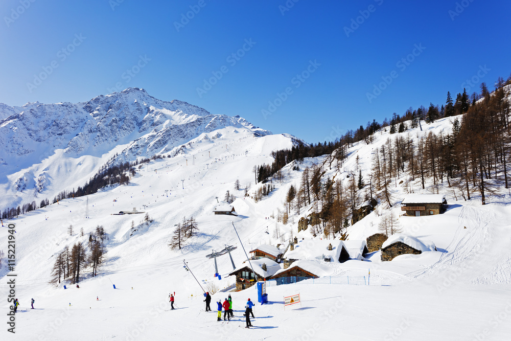 Courmayeur ski resort, Aosta Valley, Italian Alps Courmayeur ski resort, Aosta Valley, Italian Alps