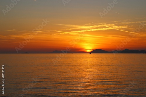 Sunset on Adriatic sea