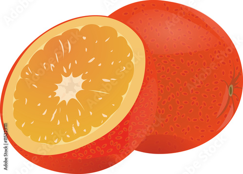 ripe juicy oranges. half orange. fruit on a white background.