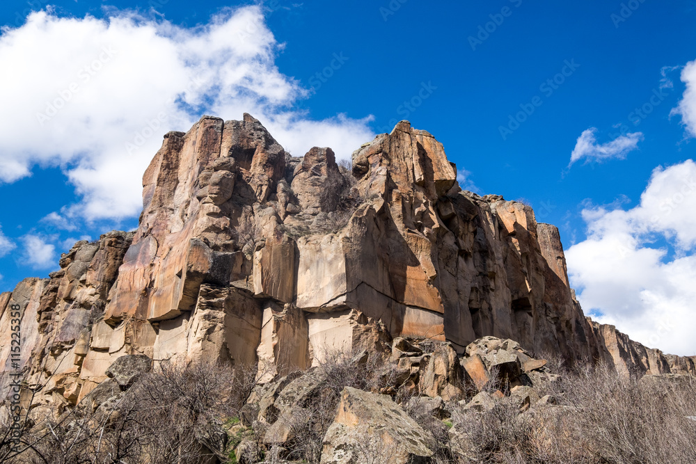 Fototapeta premium Ihlara valley where is township underground volcanic rock cave
