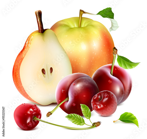 Fresh ripe garden fruits.