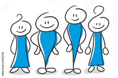 Stick Figure Series Blue / Familie Kinder