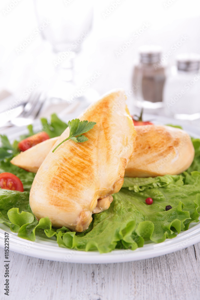 grilled chicken breast and salad grilled chicken breast and salad