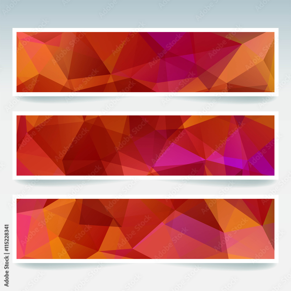 Set of banner templates with abstract background. 