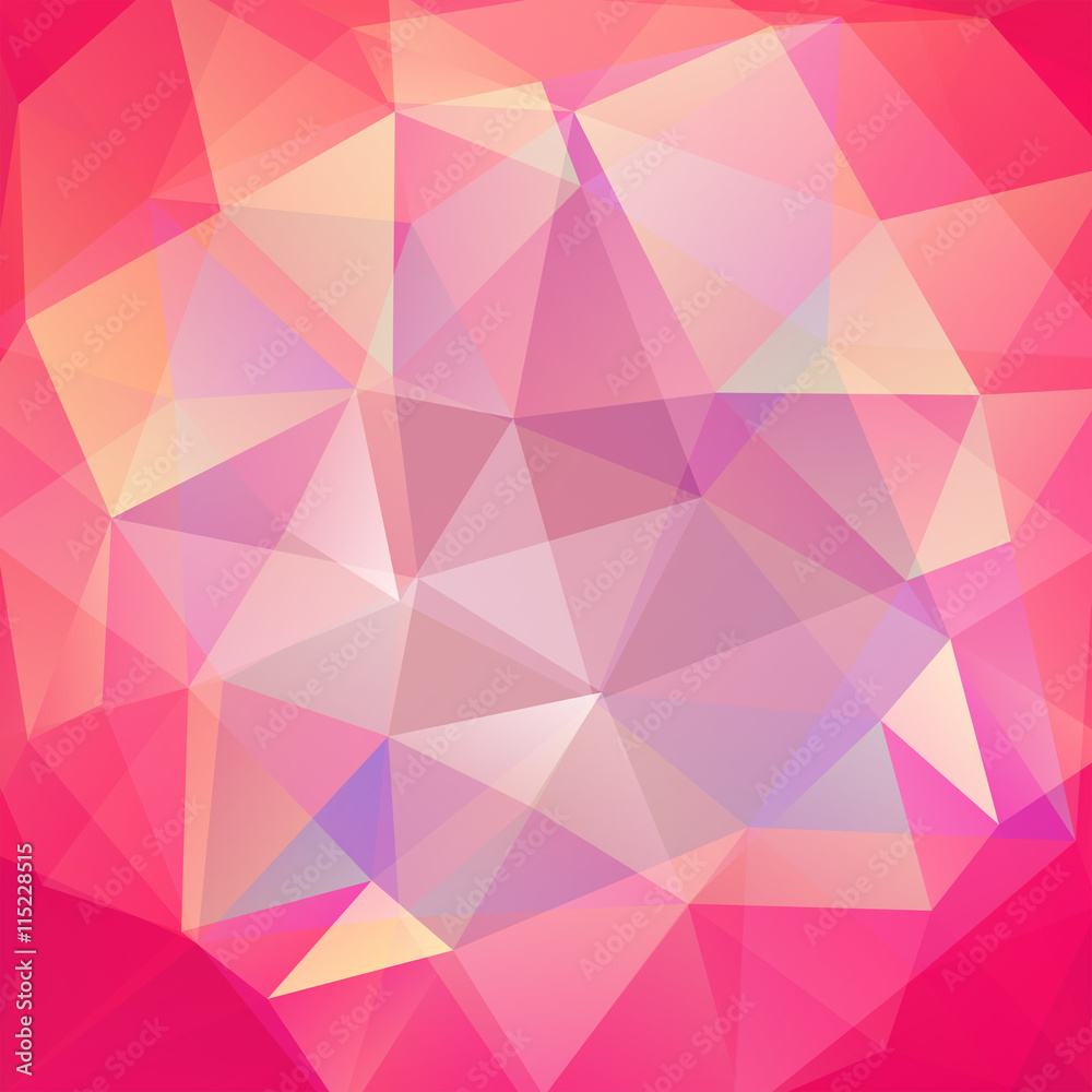 Fototapeta premium Background of geometric shapes. Pink mosaic pattern. Vector EPS
