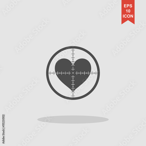 crosshair icon with a heart.