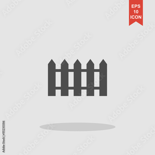 fence icon. Flat design style.