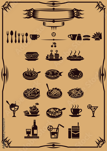 Restaurant icons.