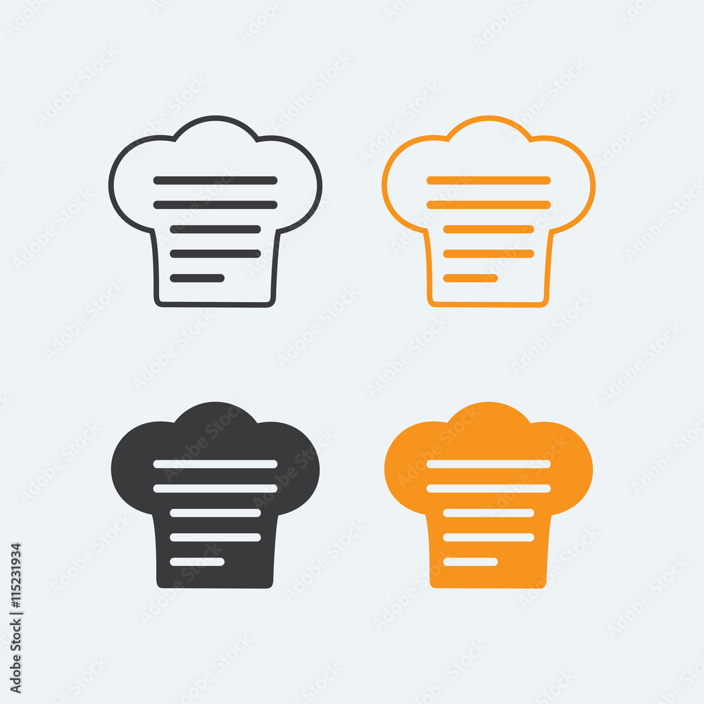Chef hat with file icon logo concept. File document icon isolated on white background and Chef hat symbol. Chef hat with file icon logo concept. File document icon isolated on white background and Chef hat symbol.