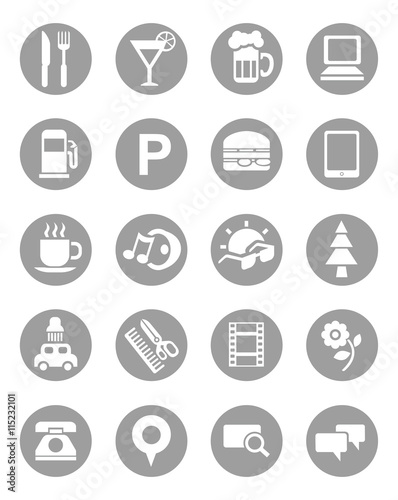 Navigation, location and transportation icons.