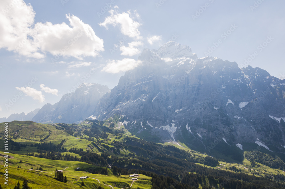 Grindelwald, Dorf, Wetterhorn, Engelhörner, Grosse Scheidegg, Alpen, Schweizer Berge, Wanderweg, Wanderferien, Berner Oberland, Sommer, Schweiz