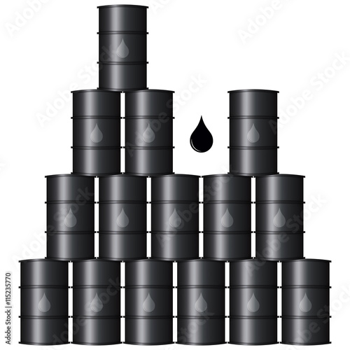 Metal Black Oil Barrels
