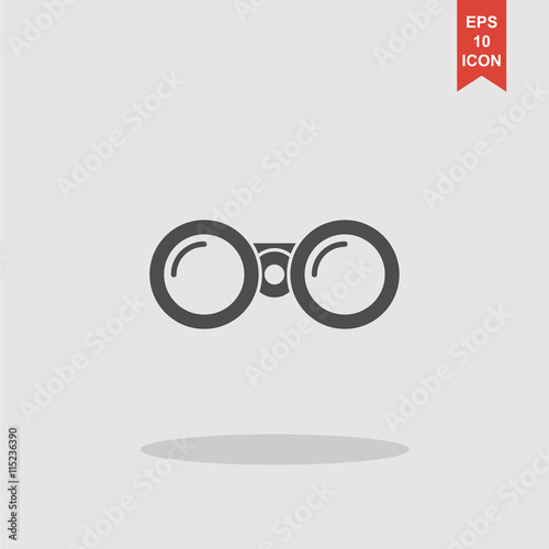 Binocular icon. Flat design style