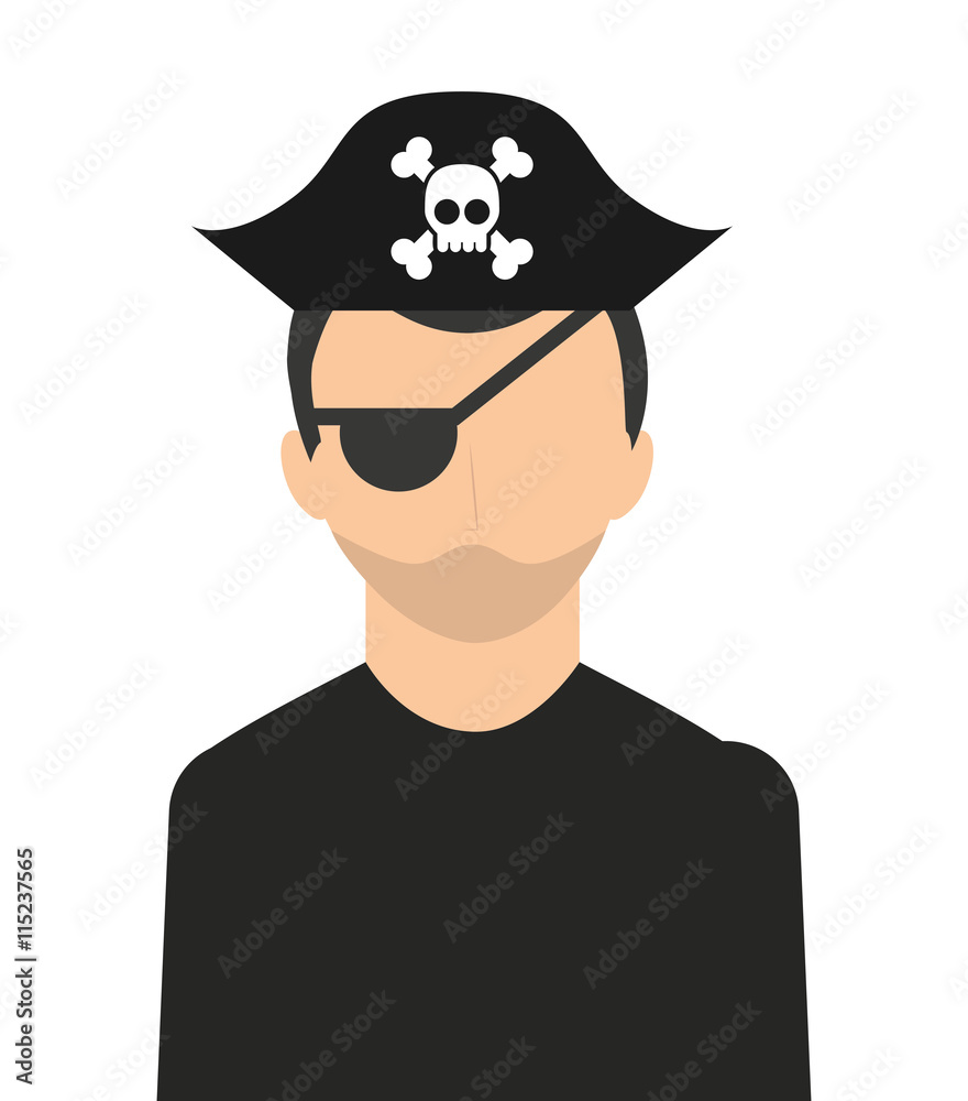 pirate character isolated icon design