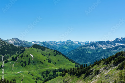 View of the Hochvogal Mountain in the Alps