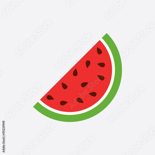 Watermelon icon. Juicy ripe fruit on white background