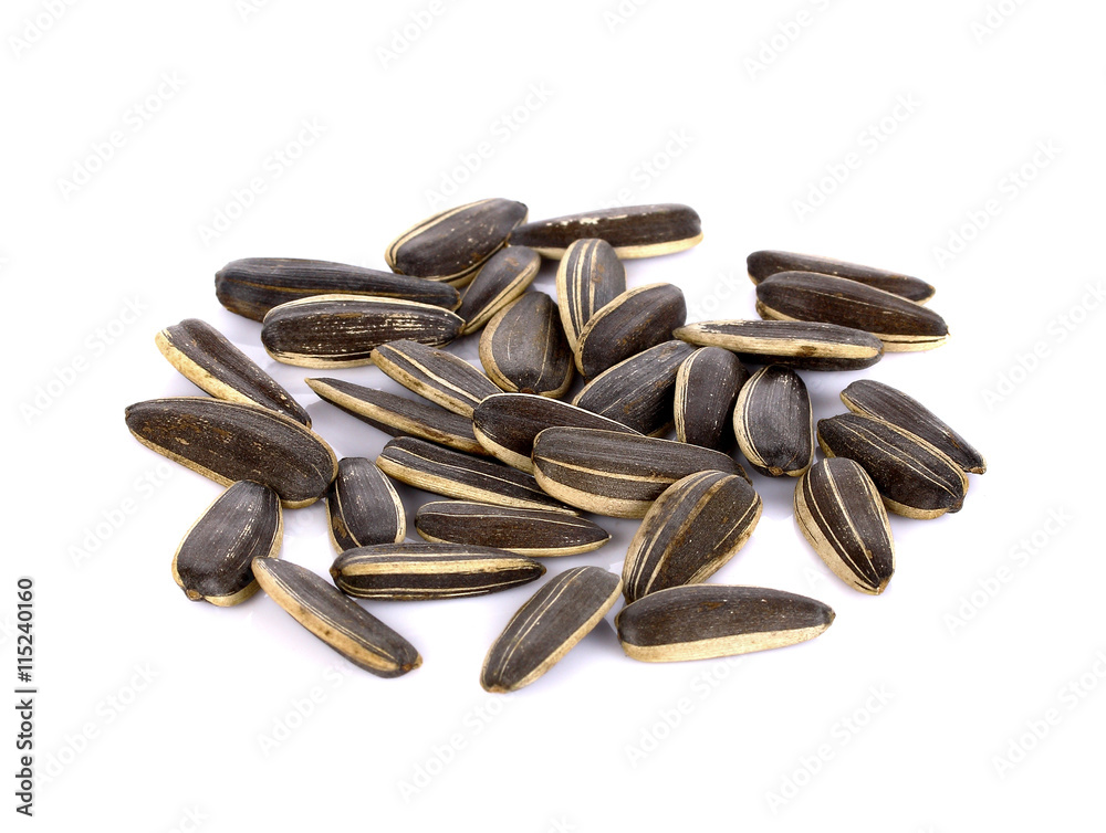 Sunflower seeds isolated on white background Sunflower seeds isolated on white background