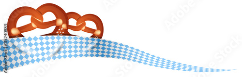 Oktoberfest München Brezel mit Bayern Flagge Wiesn Banner