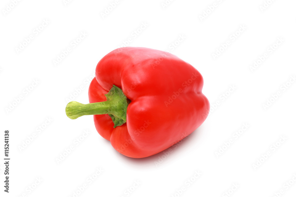 Red bell pepper isolated on white background