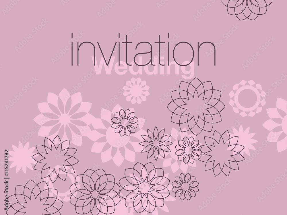 thin line geometry flowers header. vector illustration.