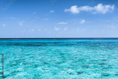 Fototapeta Naklejka Na Ścianę i Meble -  Panorama of tropical lagoon on the island in Indian Ocean.