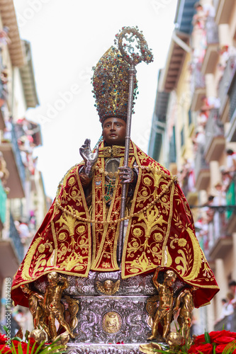 Statue of San Fermin in the procession of July 7 in Pamplona, Navarra