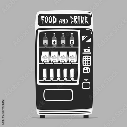 Vintage vending machine with drinks. Retro style. Purchase of water