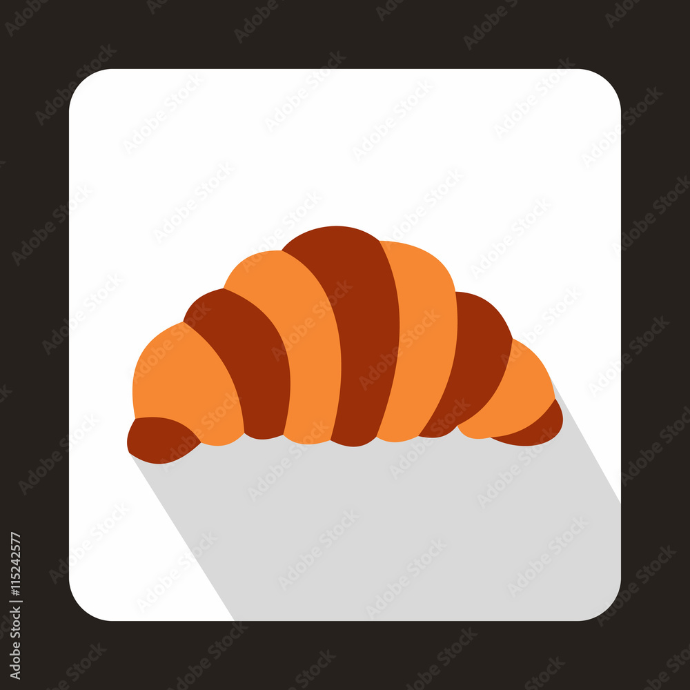 Croissant icon in flat style on a white background Croissant icon in flat style on a white background