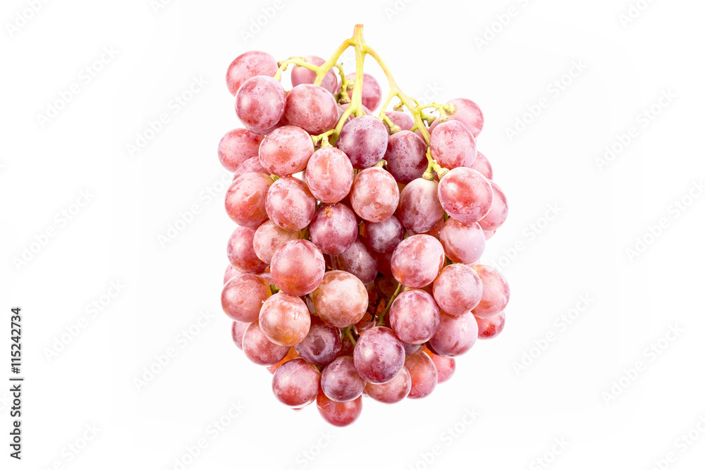 Fototapeta premium Red grapes isolated on white background.