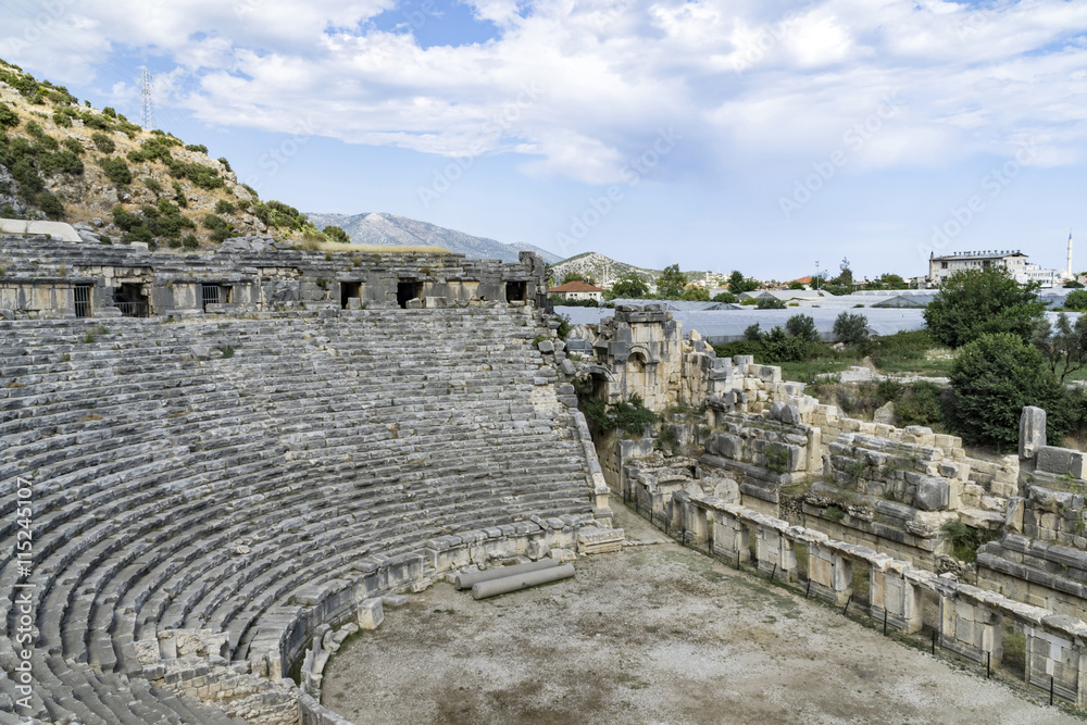 Ancient amphitheater in Myra (Demre), Turkey
