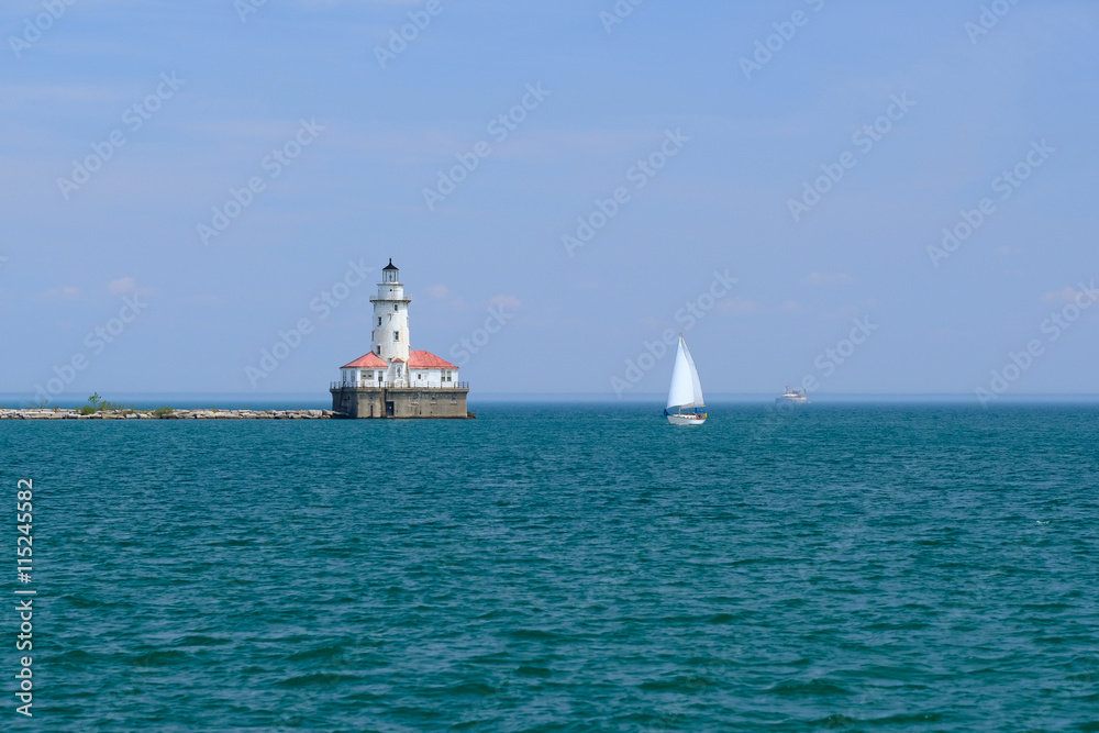 Chicago Harbor Lighthouse, built in 1893