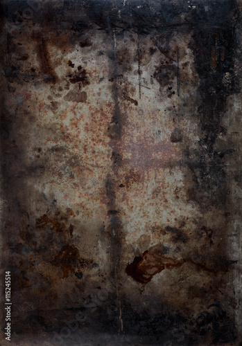 metal baking tray distressed background texture with grunge oil