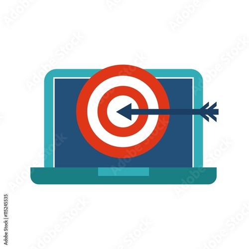 Laptoop and media icon design. Blog concept. Vector graphic