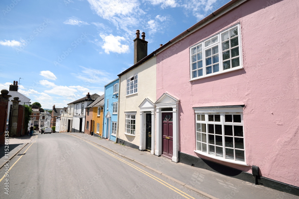 Colorful townhouses in Exeter, Devon Colorful townhouses in Exeter, Devon