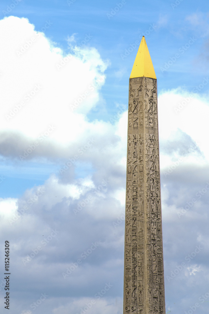Luxor Obelisk an Egyptian obelisk in the Place de la Concorde, Paris France. 