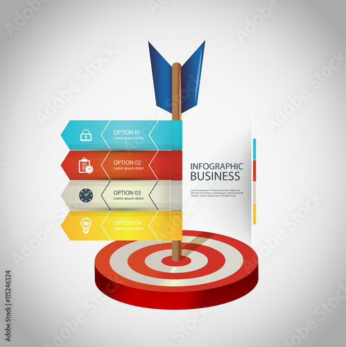 Vector illustration of business infographics options banner
