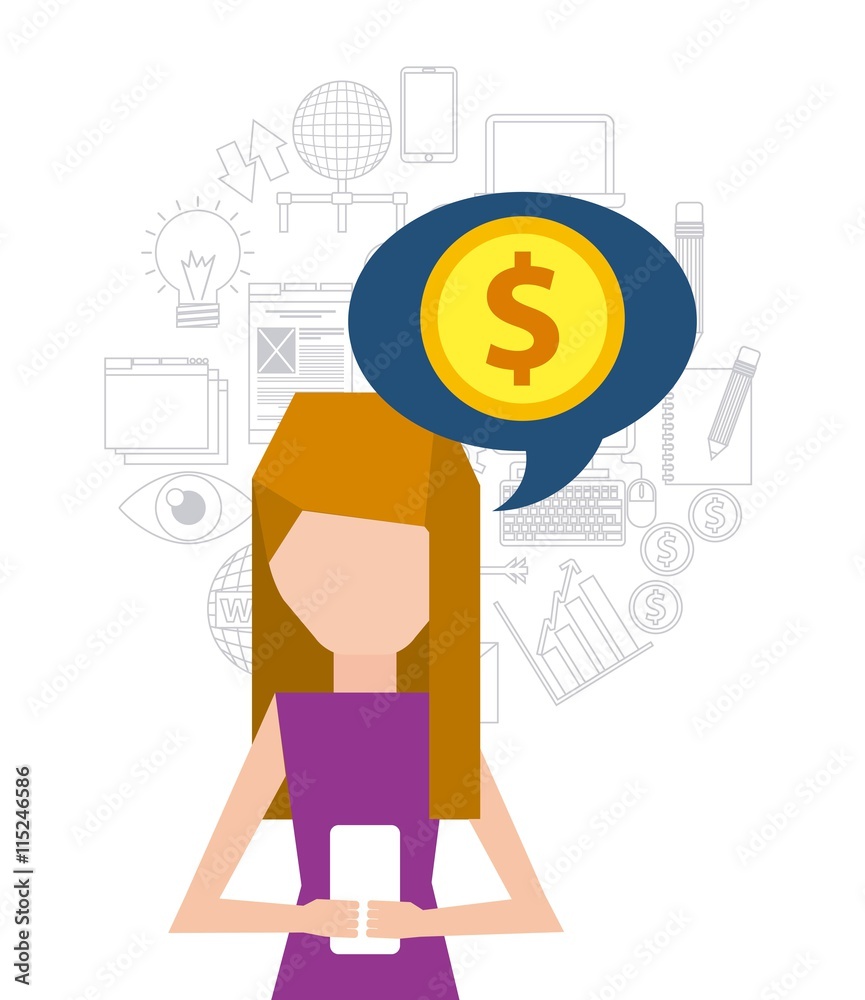 Cartoon and mobile icon. Blog concept. Vector graphic Cartoon and mobile icon. Blog concept. Vector graphic