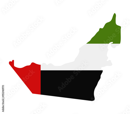 Map of United Arab Emirates with flag