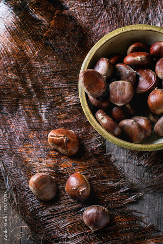 Uncooked edible chestnuts
